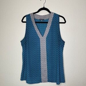 Market & Spruce stitch fit tank blouse womens xl extra large green black blouse